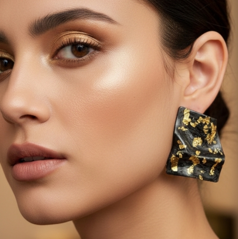 Golden Flaked Earrings